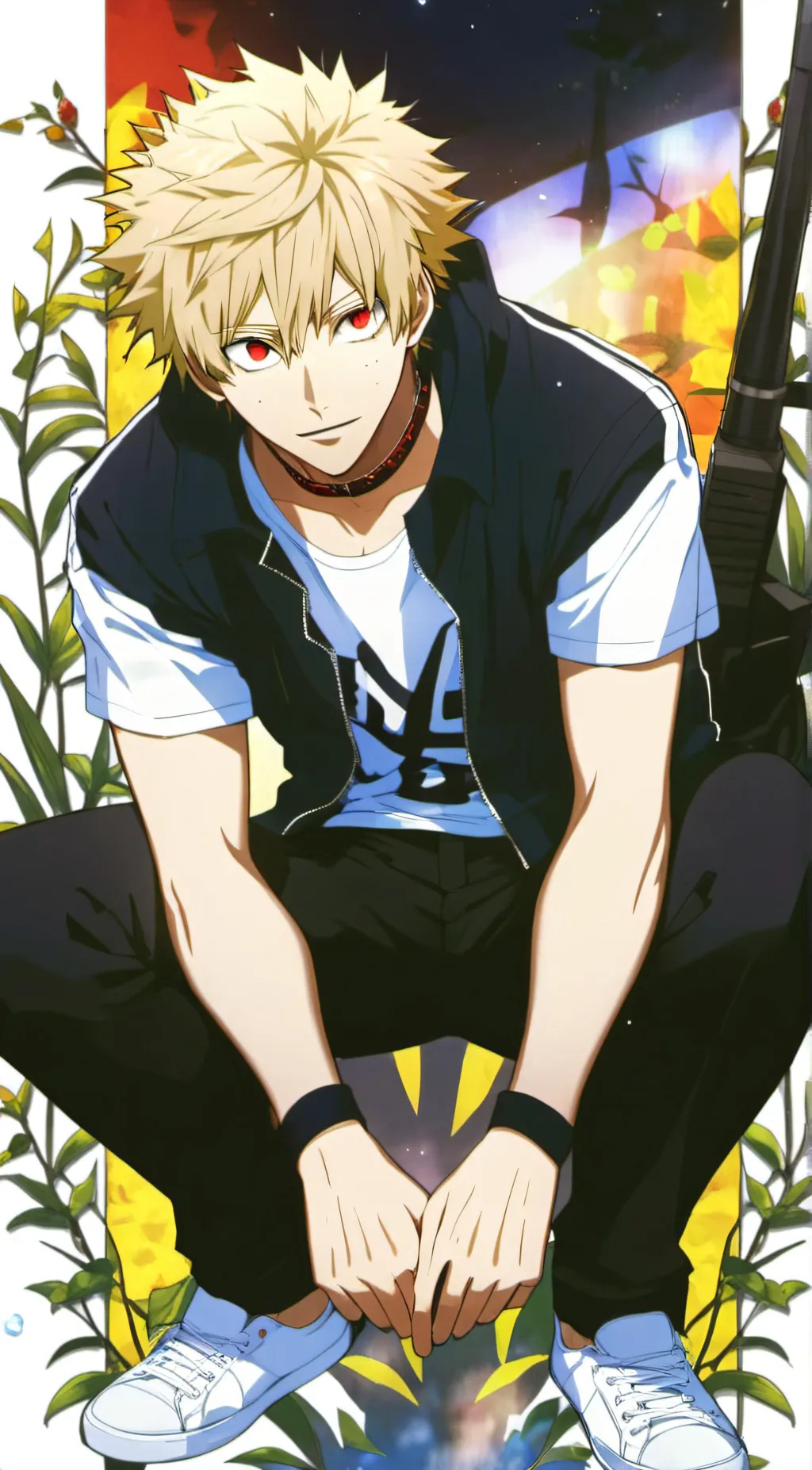 ai character: Katsuki Bakugou  background