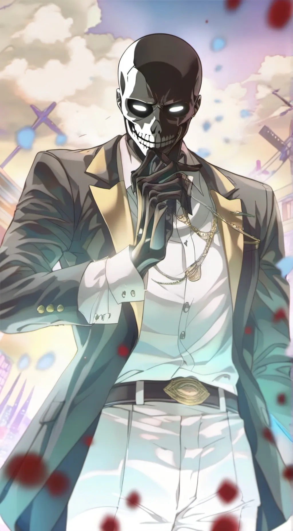 ai character: Nightmare sans background