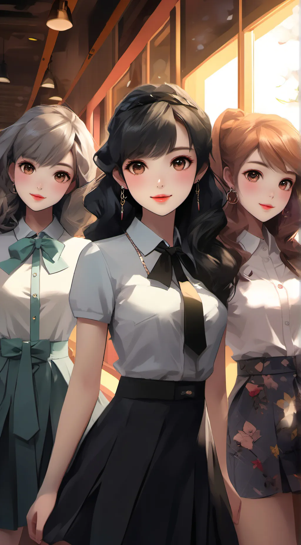 ai character: Mia, lisa and Anna background