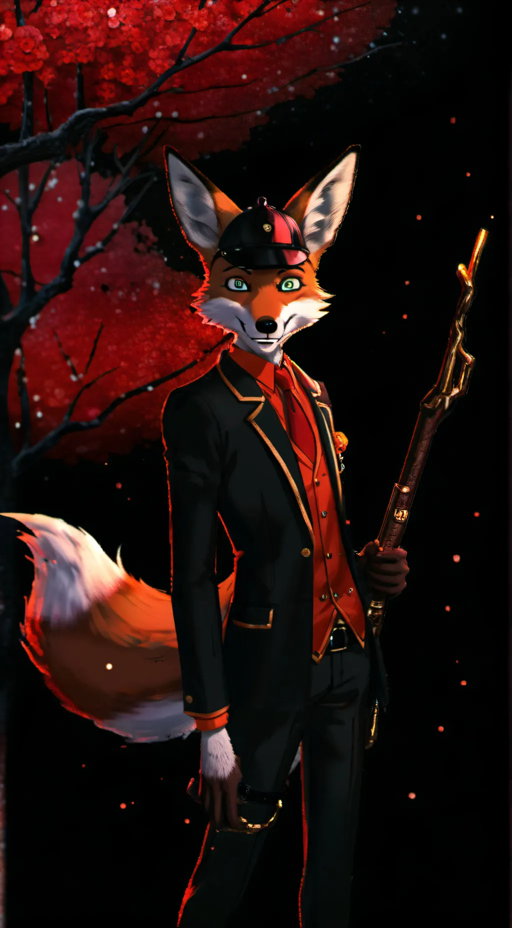 ai character: foxy the fox background
