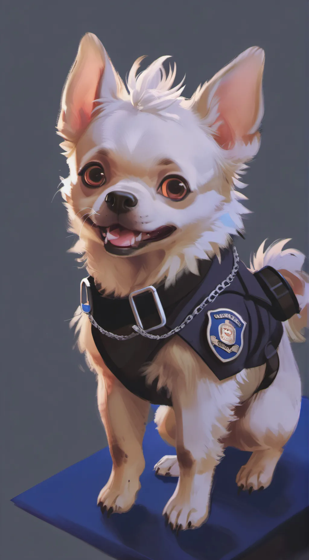 ai character: puppy troll police background