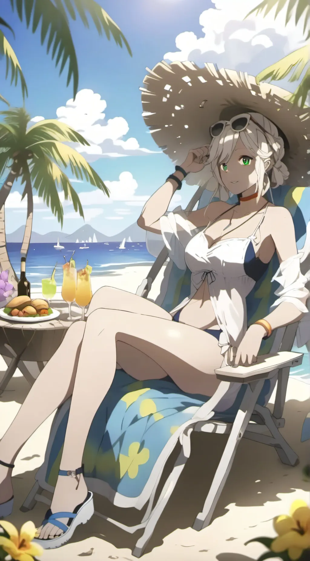 ai character: HH pool party background