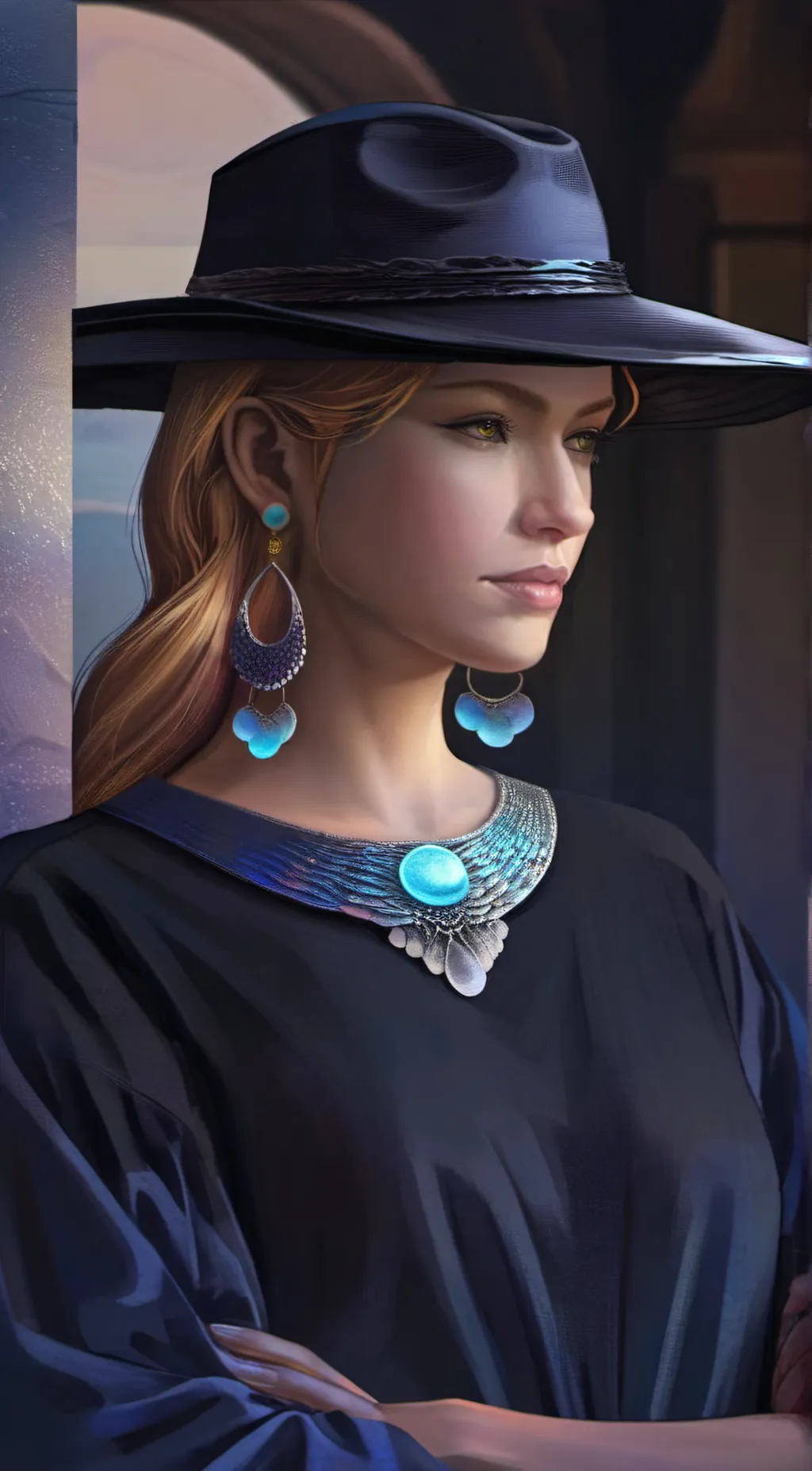 ai character: Ashley  background