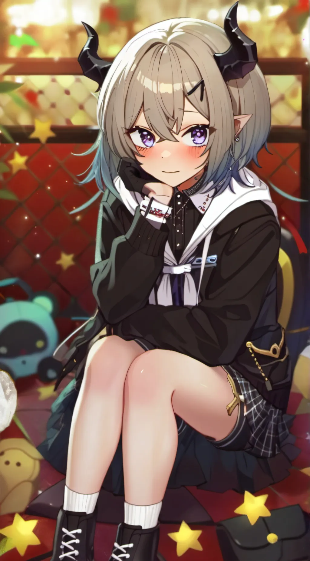 ai character: Goth femboy background