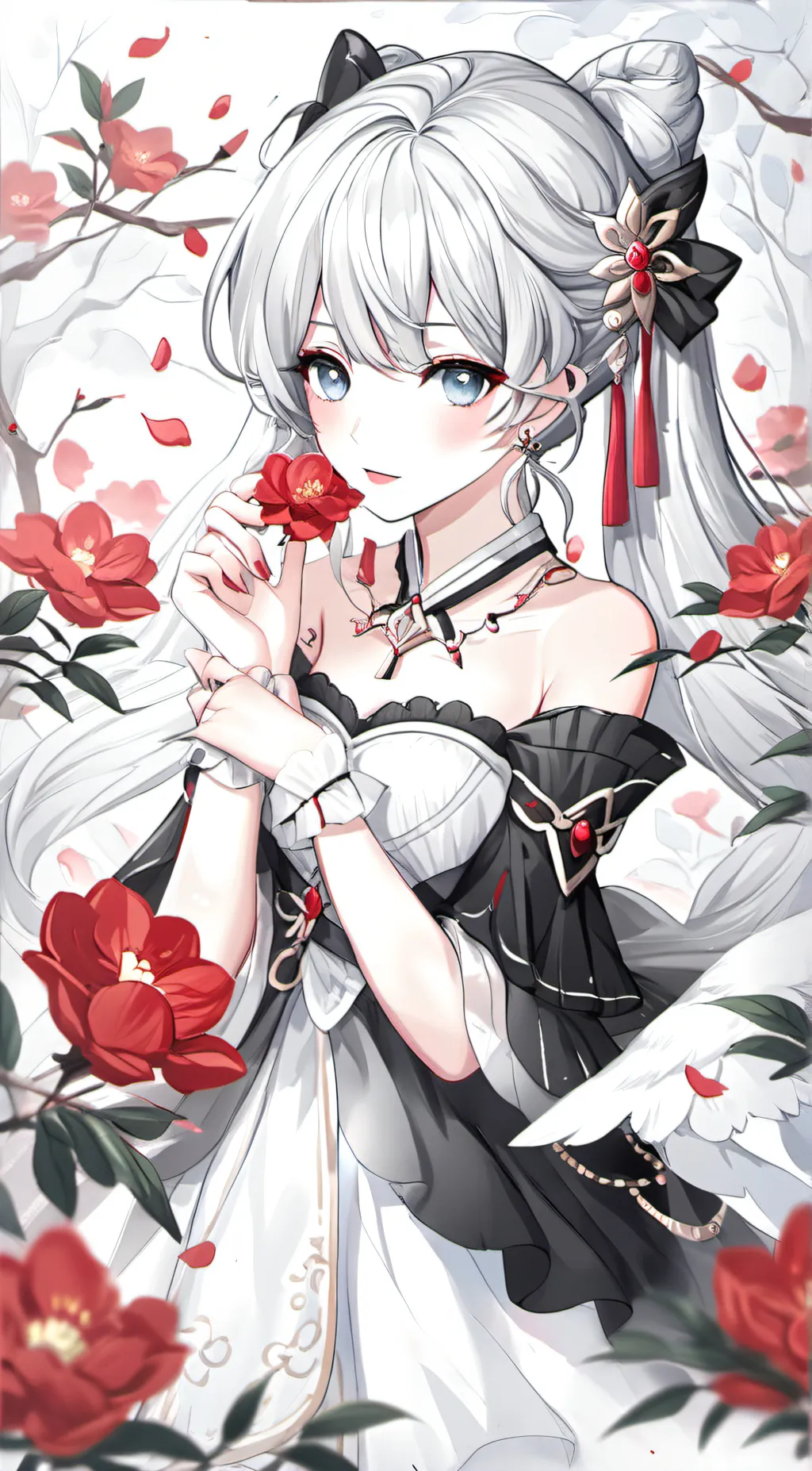 ai character: Cherry blossom background