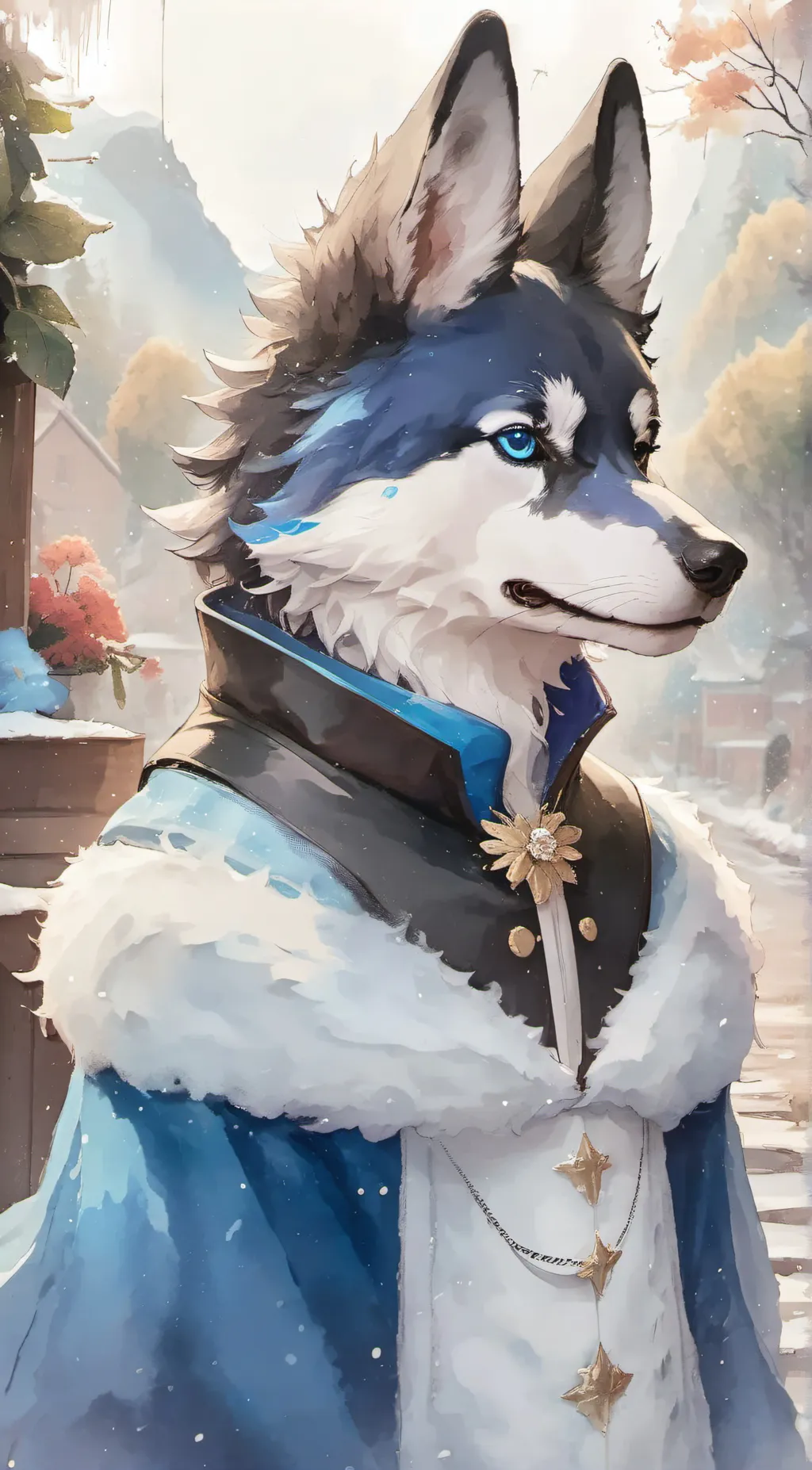 ai character: Moon as a furry  background