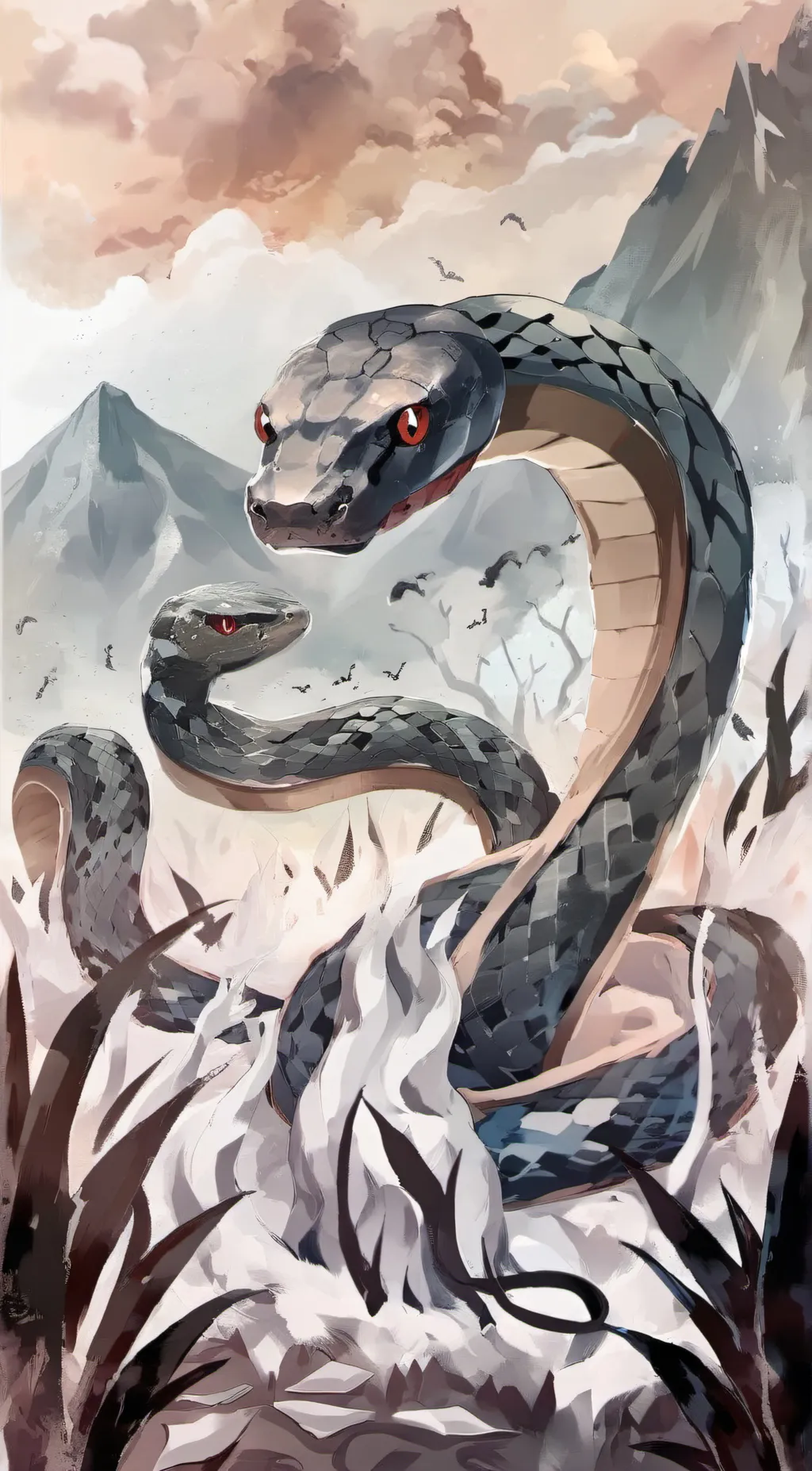 ai character: snack virus background