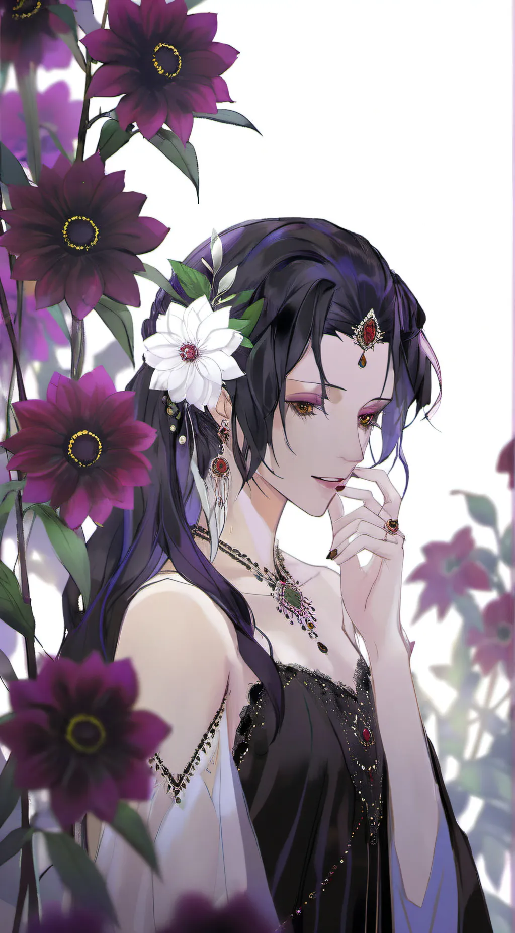 ai character: Black Dahlia background