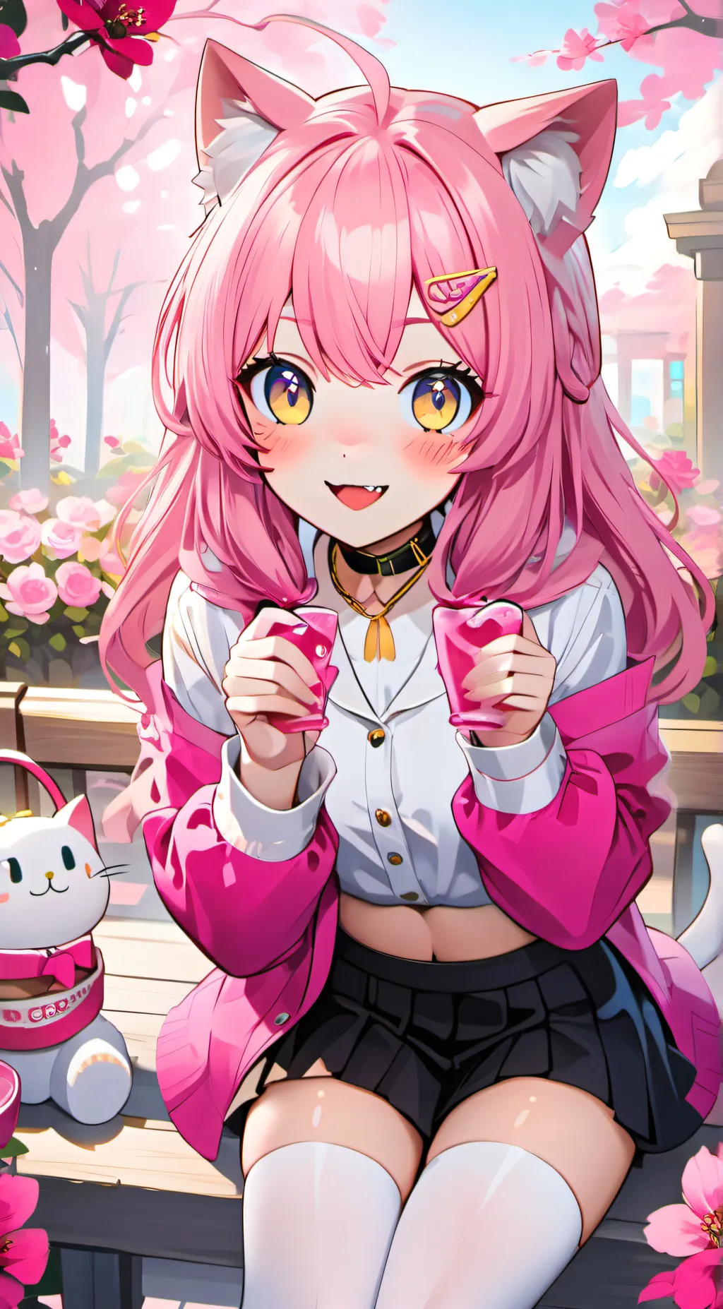 ai character: Gacha heat UwU cat background
