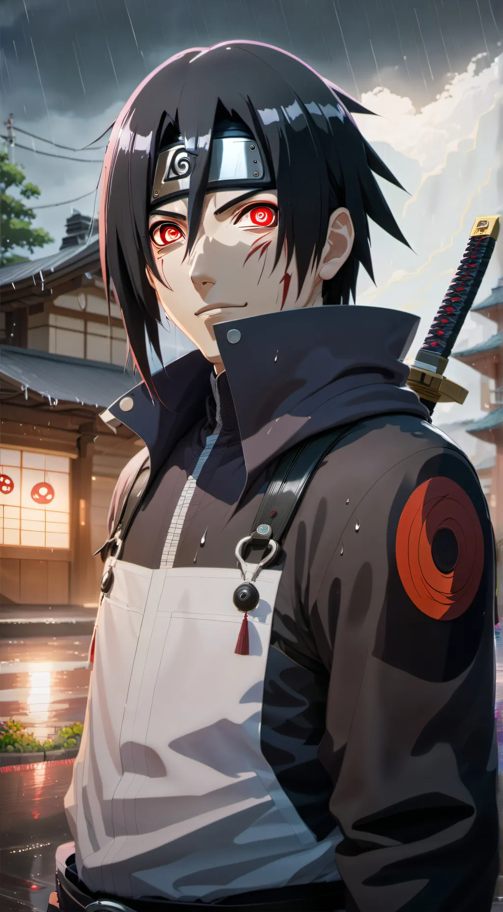 ai character: itachi Uchiha  background