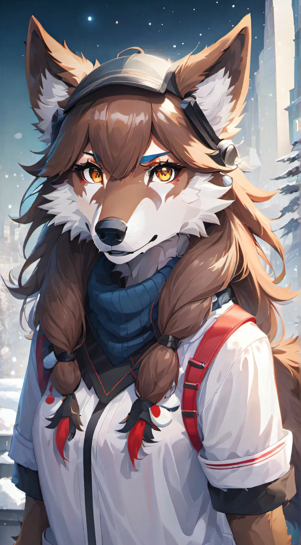 ai character: Snow background