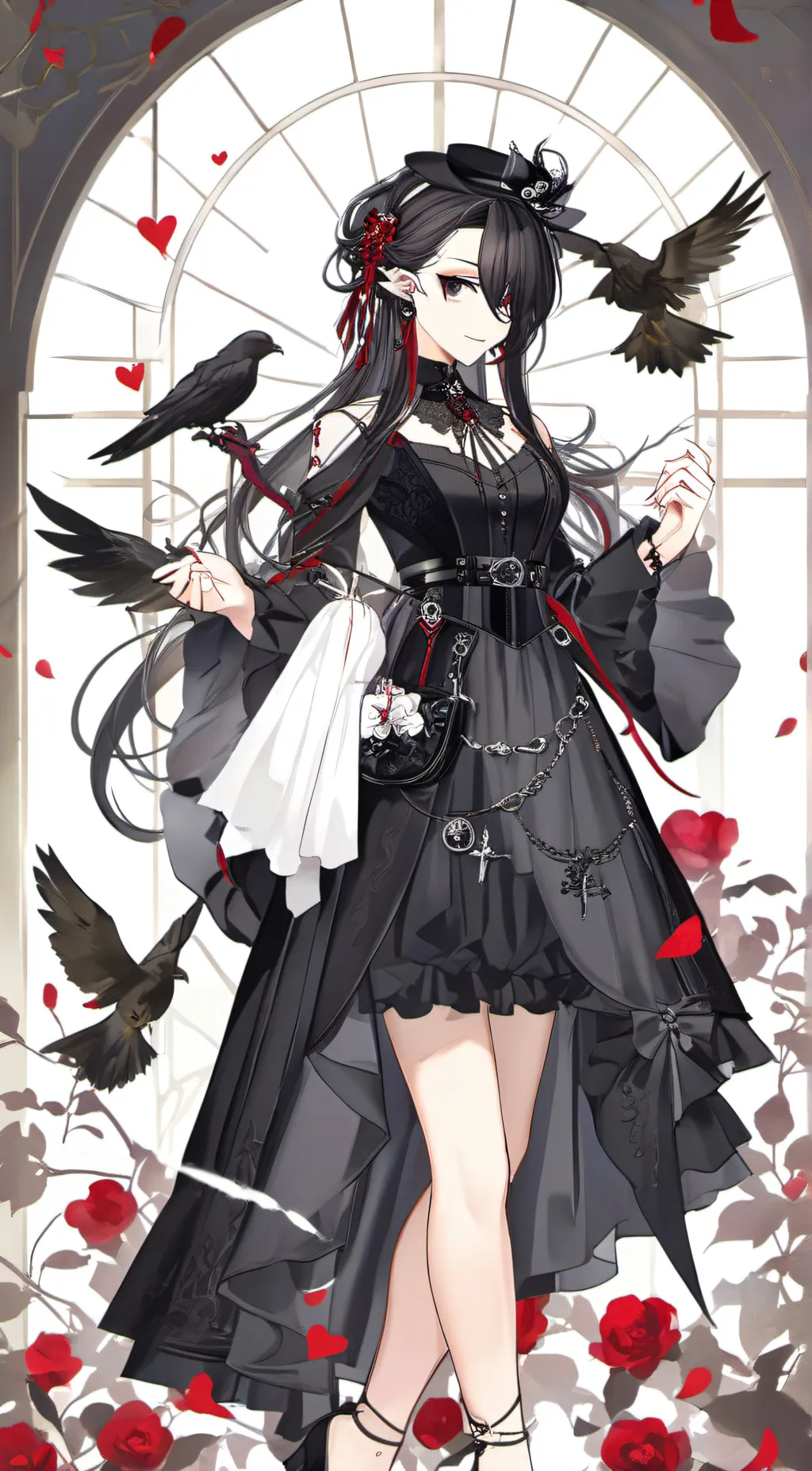 ai character: crimson background