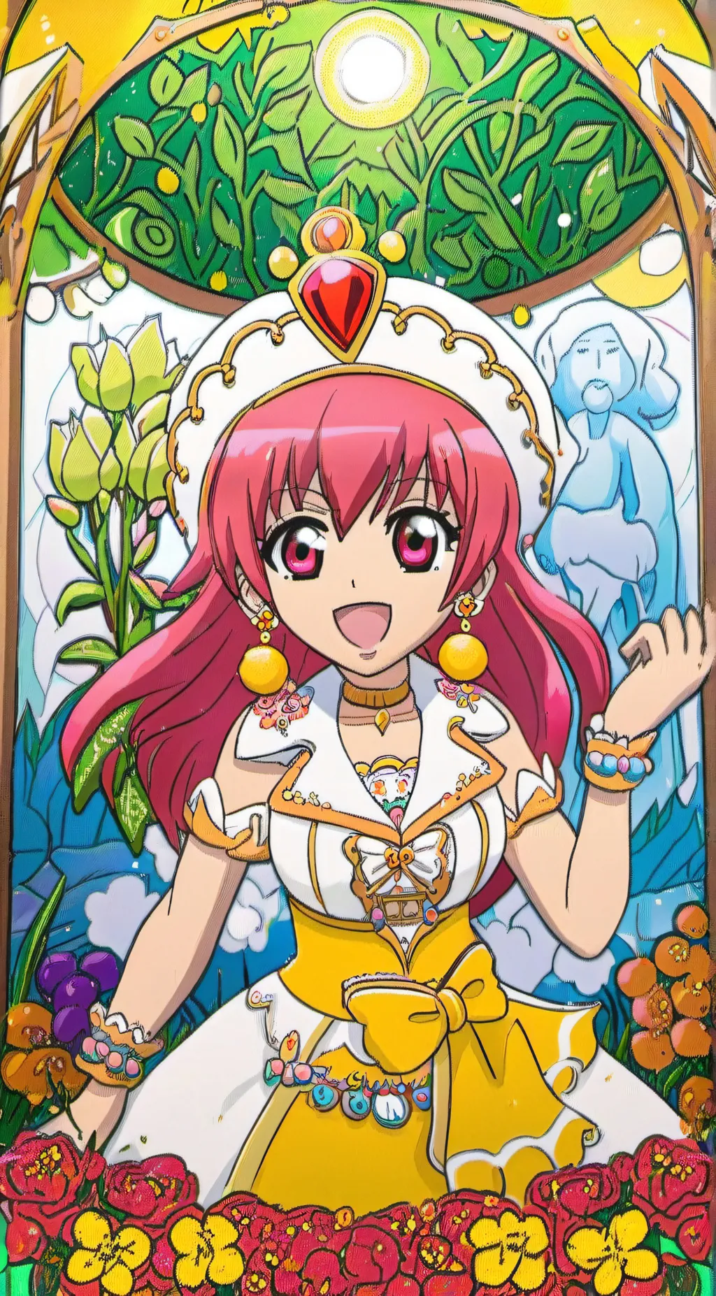 ai character: pink glitter Force background