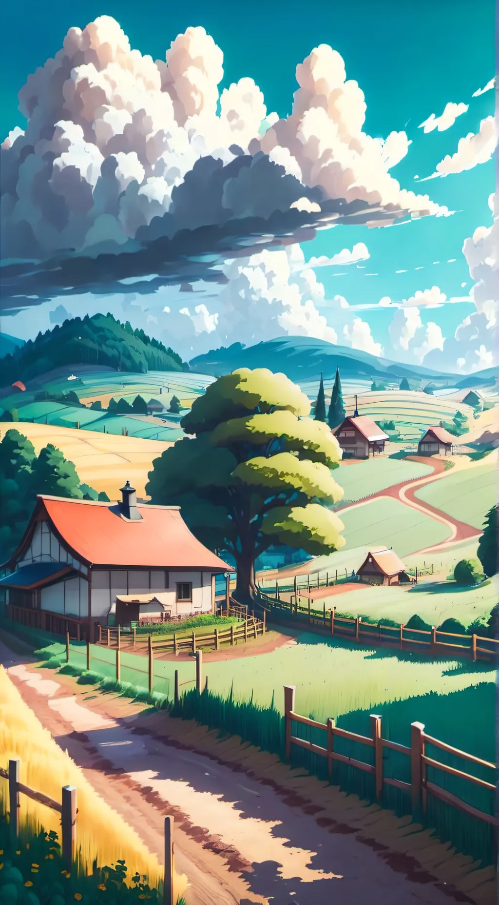 ai character: hucow farm background