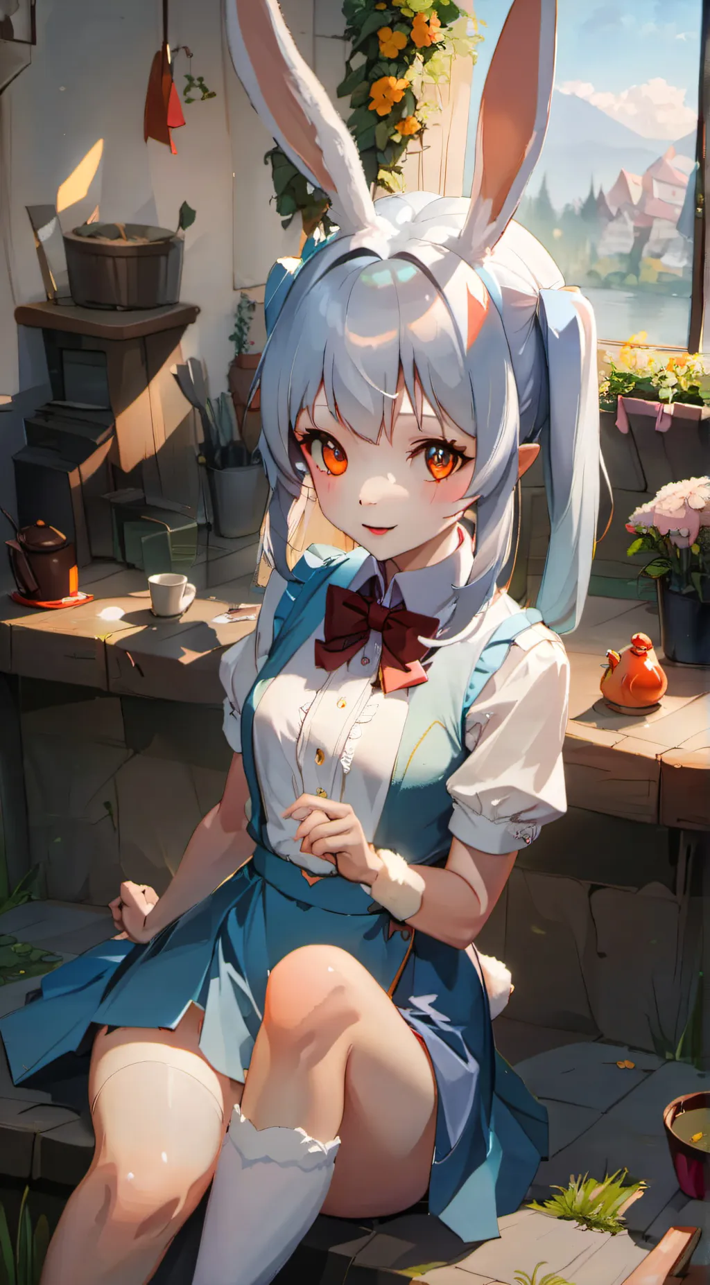 ai character: Rabbit girl tf background