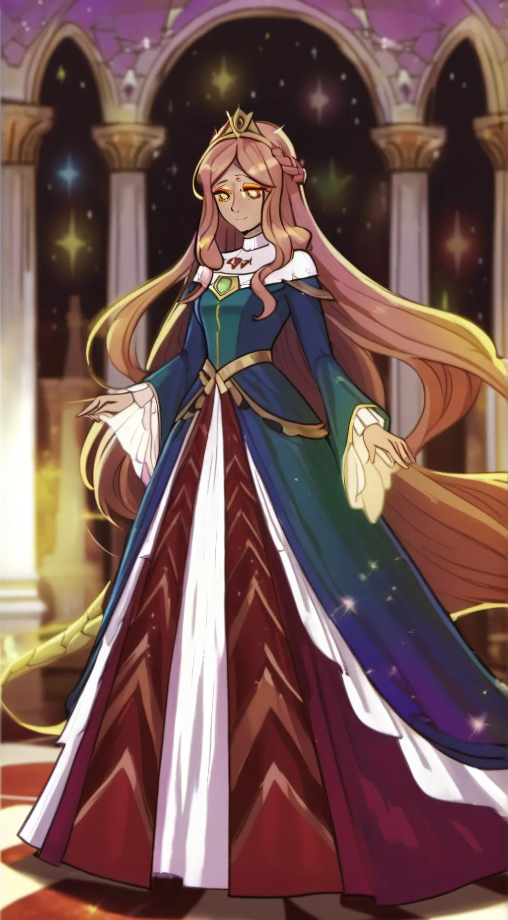 ai character: Princess rainbow background