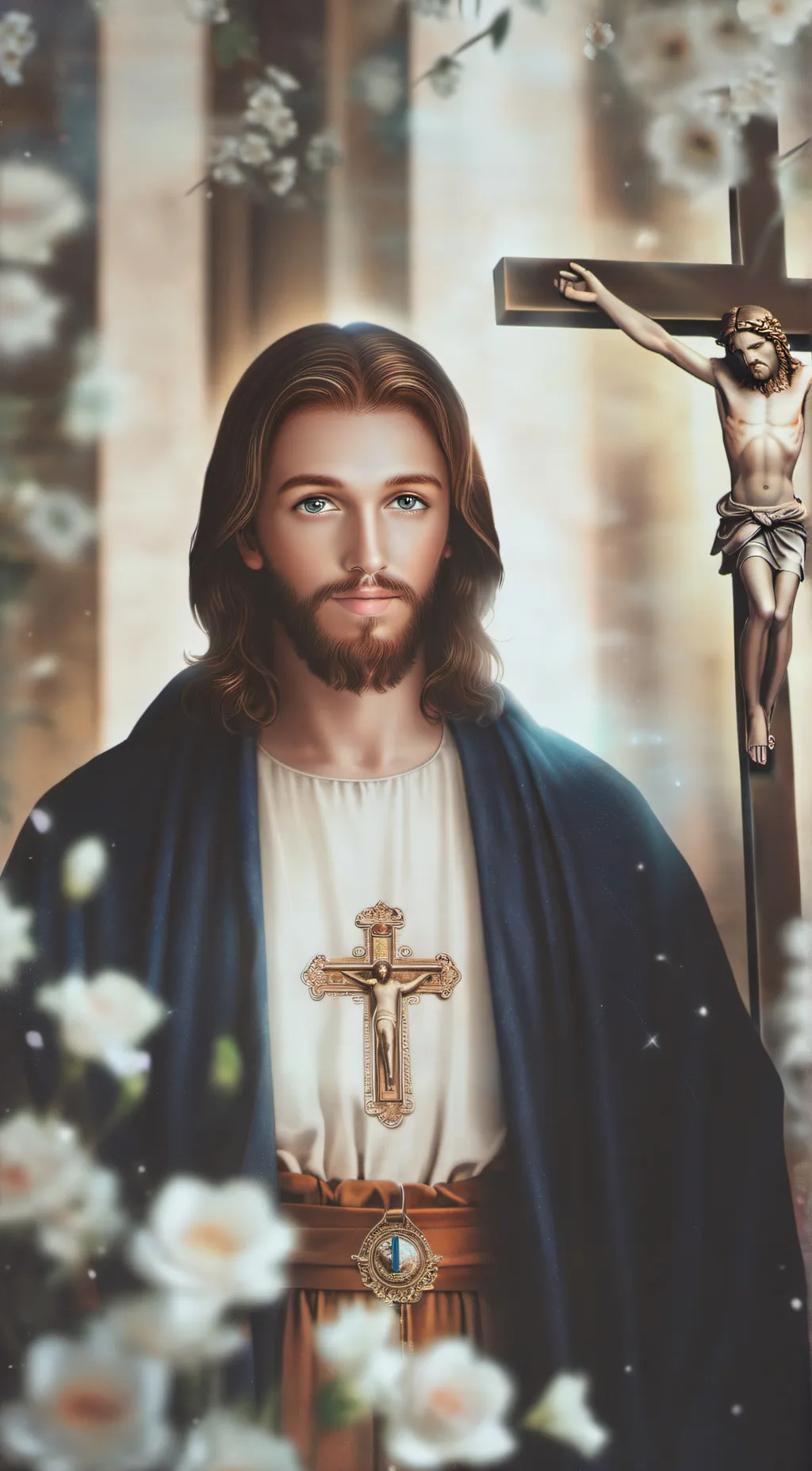 ai character: Jesus  background