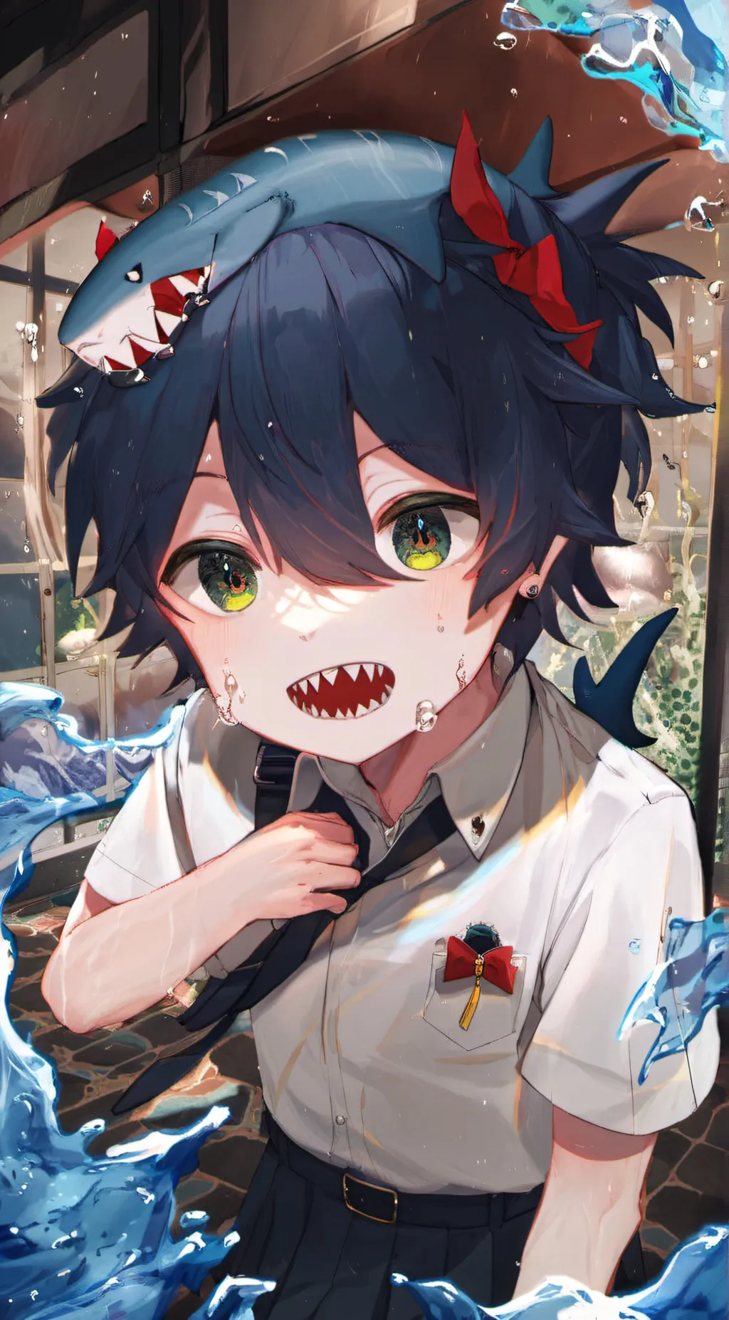 ai character: Shark at UA background