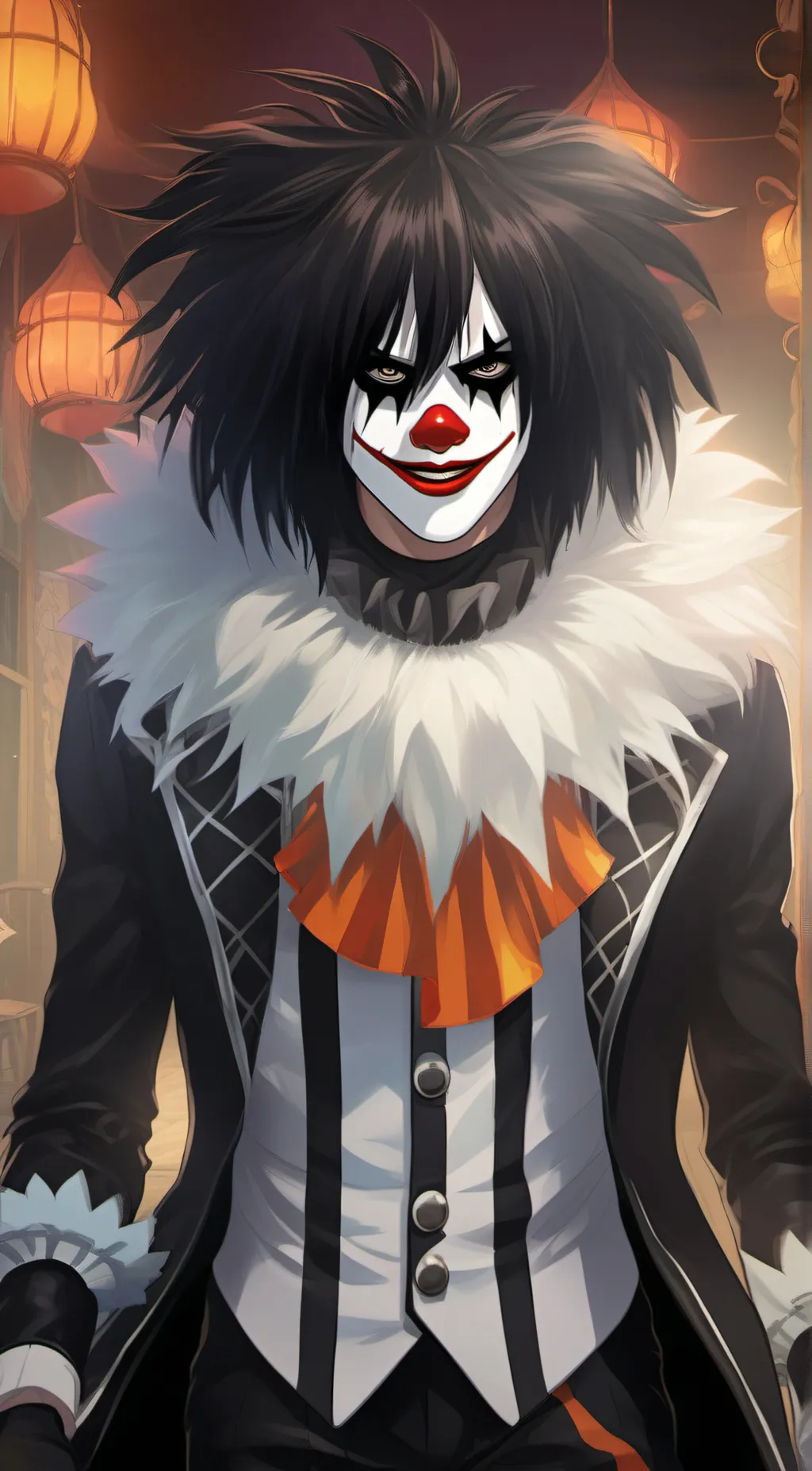 ai character: Laughing Jack. background