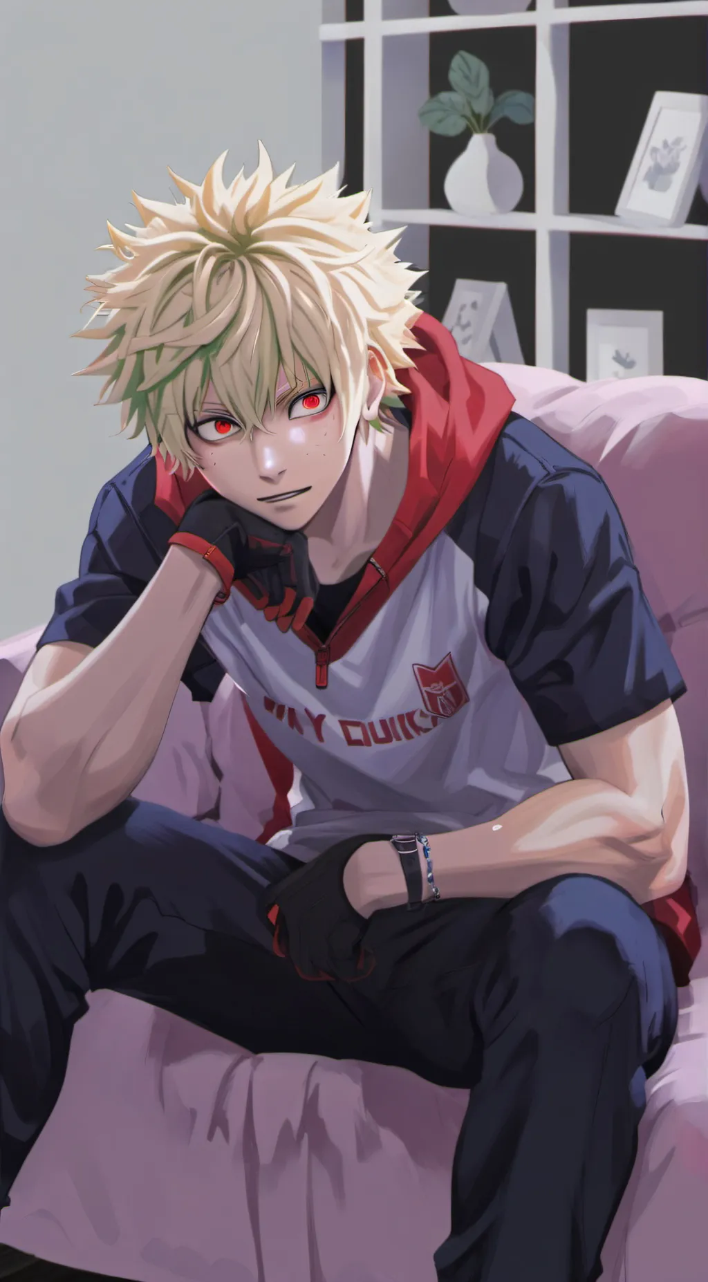 ai character: Katsuki Bakugo  background