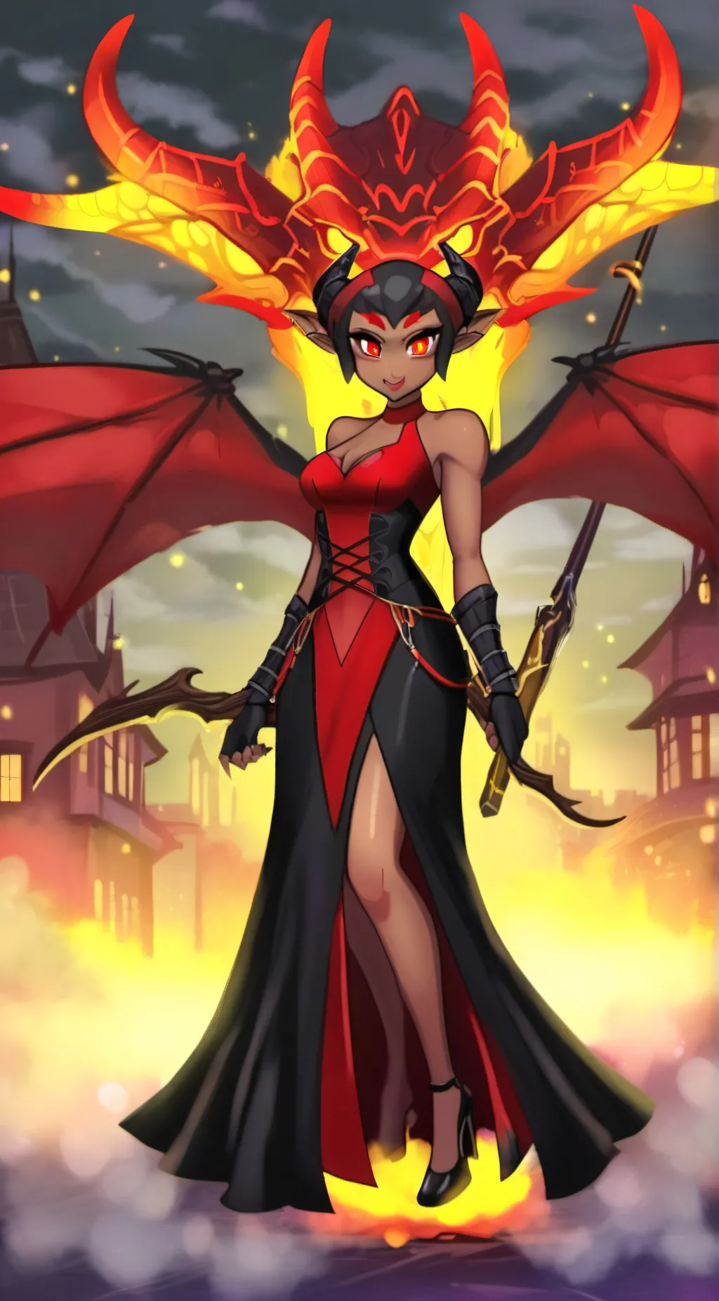 ai character: evil fwench fwy  background