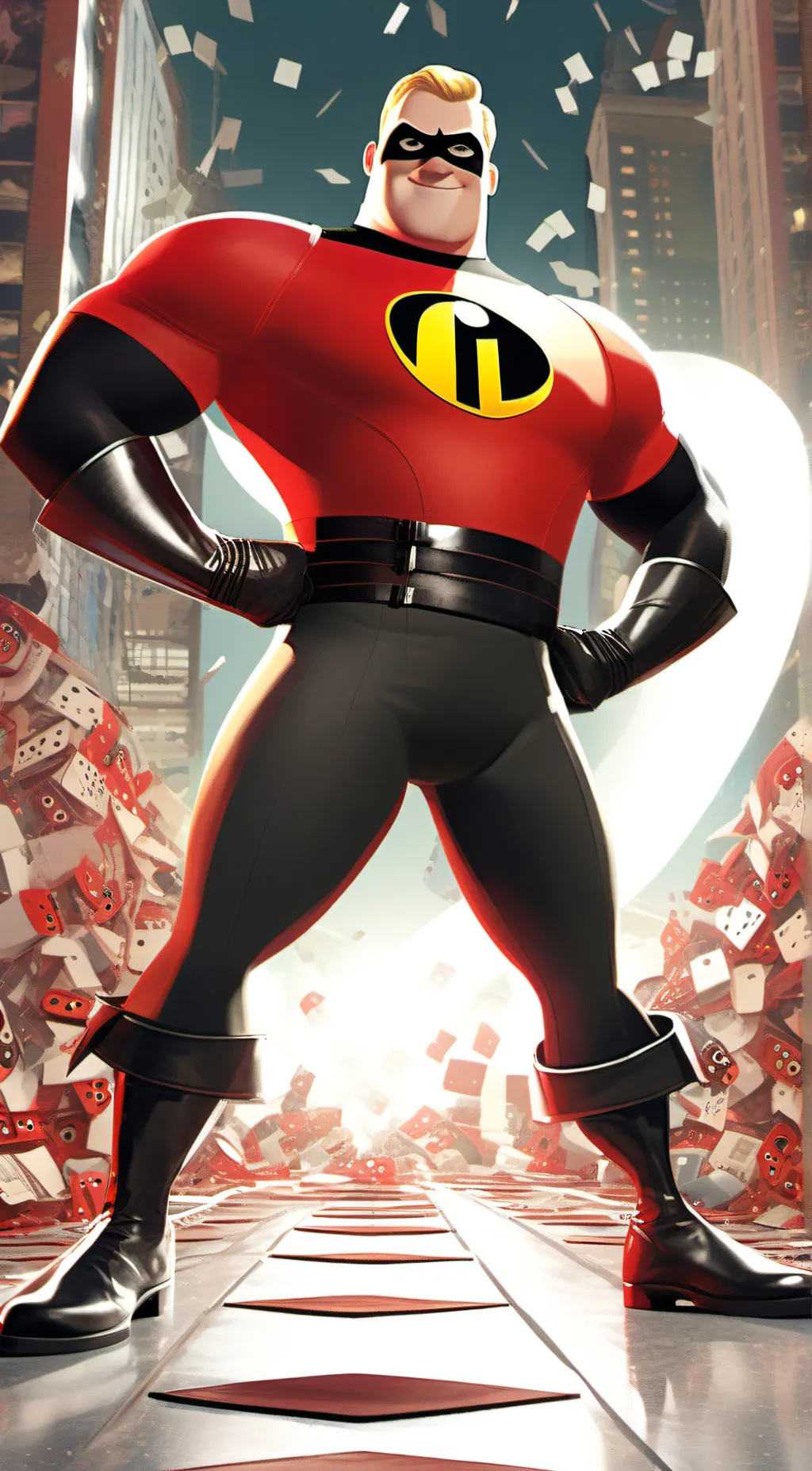 ai character: Mr incredible background