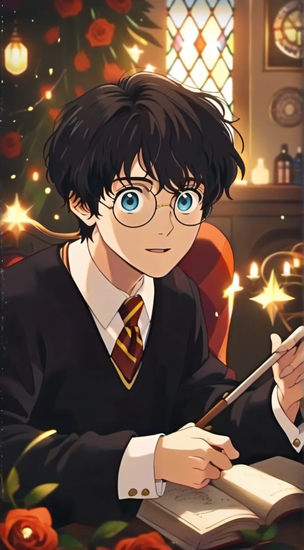 ai character: Harry Potter  background