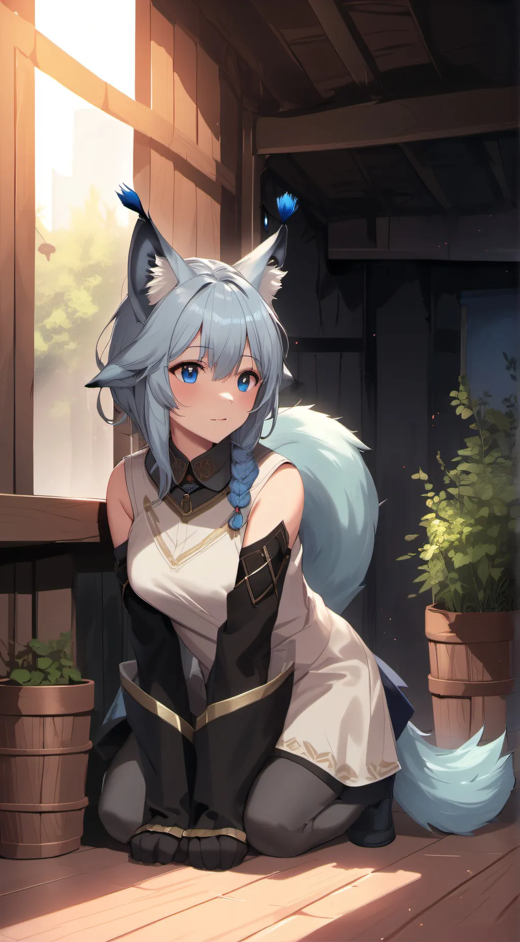 ai character: Blue background