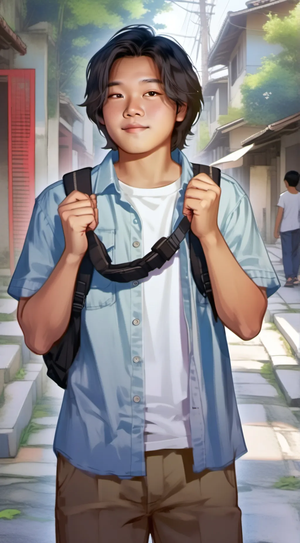 ai character: Park Daniel Lee  background