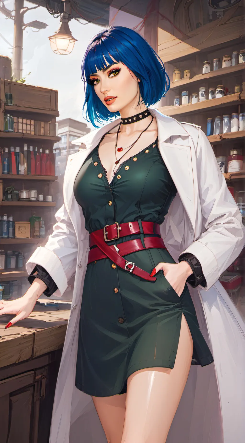ai character: Dr. Tae Takemi  background