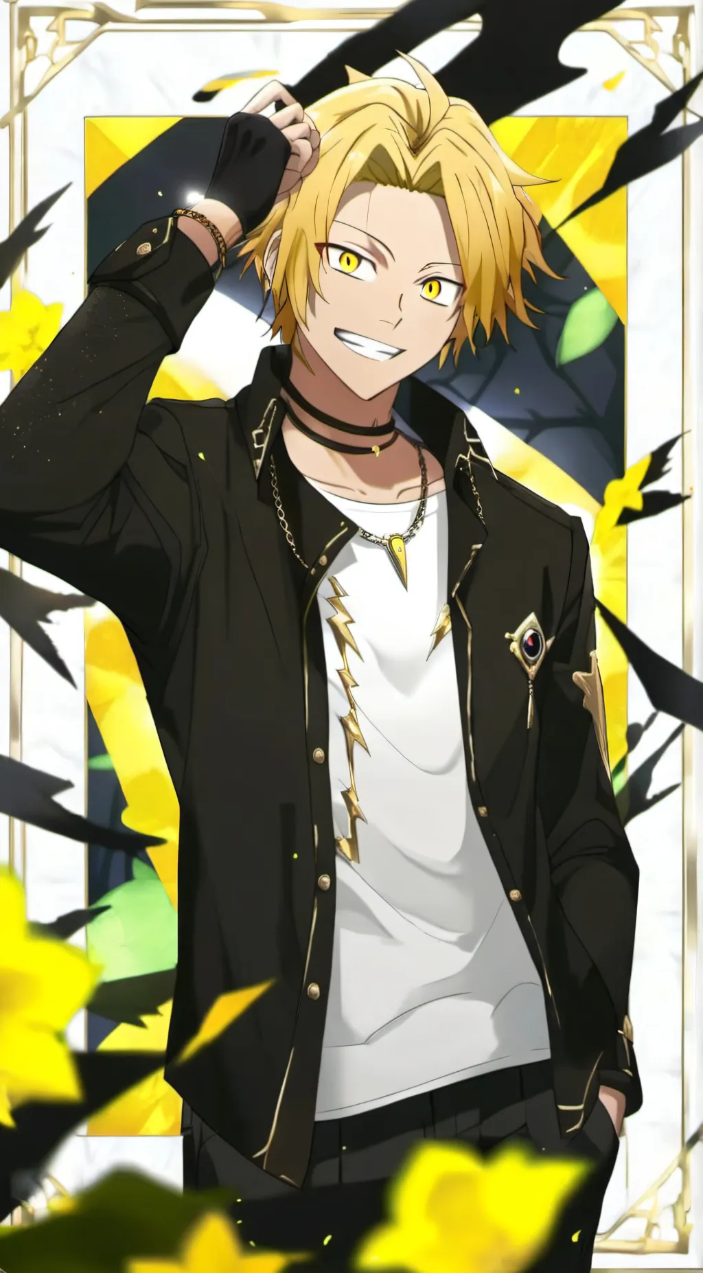 ai character: Denki Kaminari background