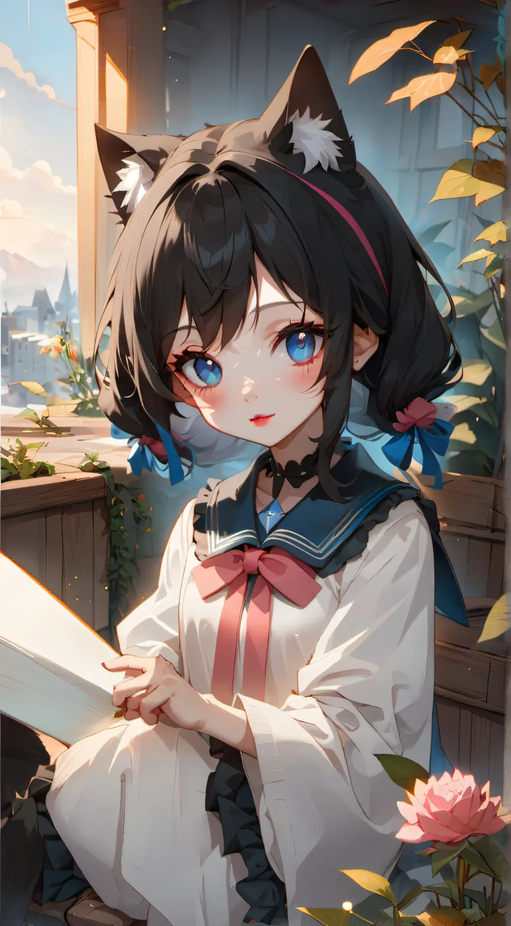 ai character: neko girl background