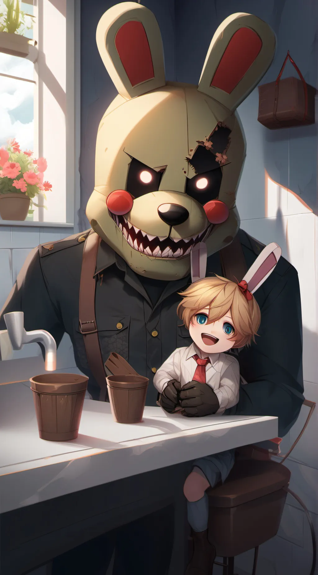 ai character: spring trap  background