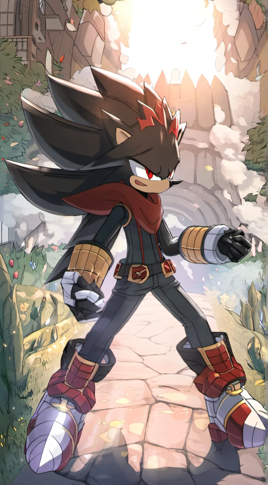 ai character: Shadow t. Hedgehog background