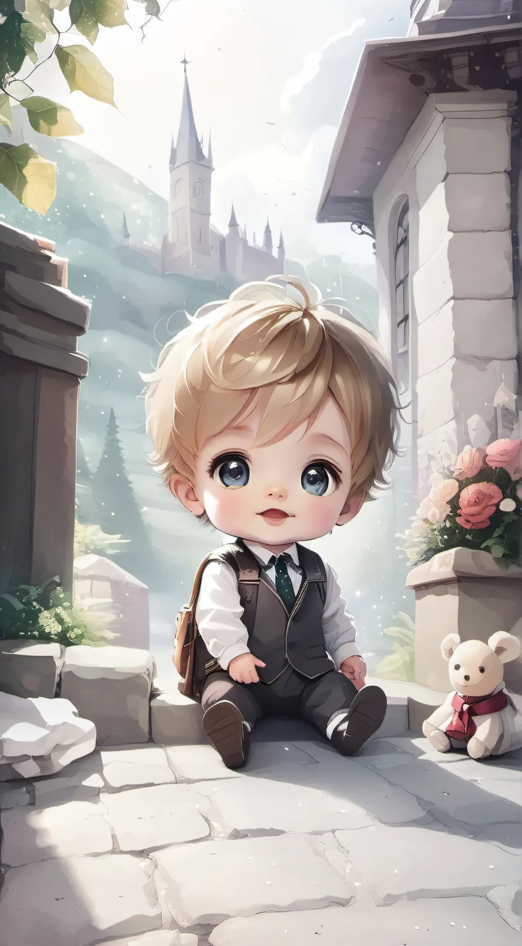 ai character: baby gregory  background