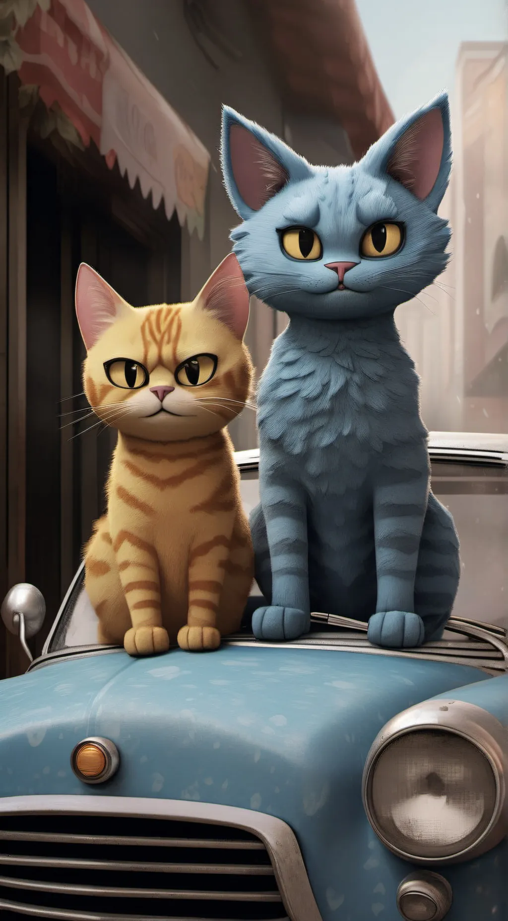 ai character: catwad and blurmp background