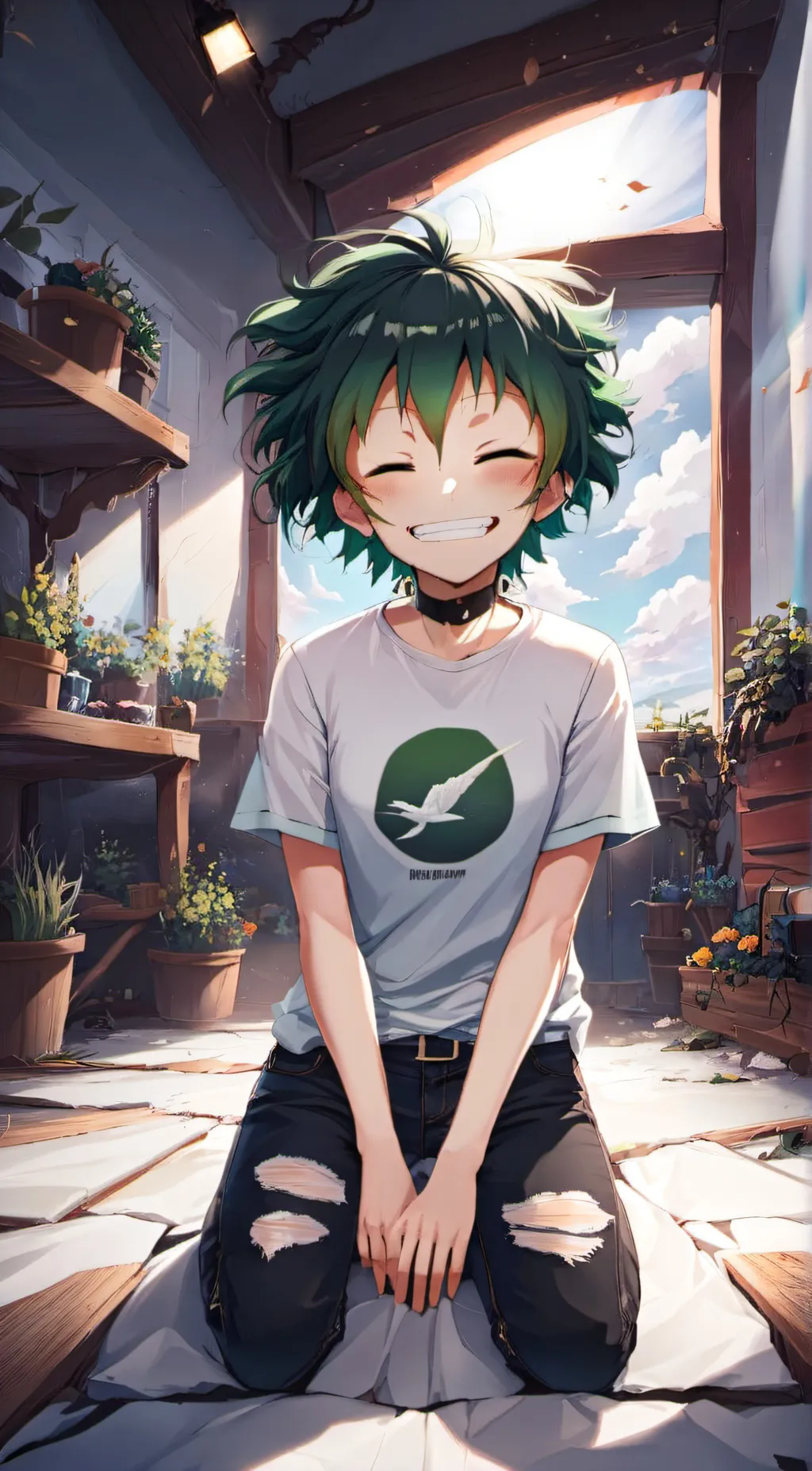 ai character: Deku  background