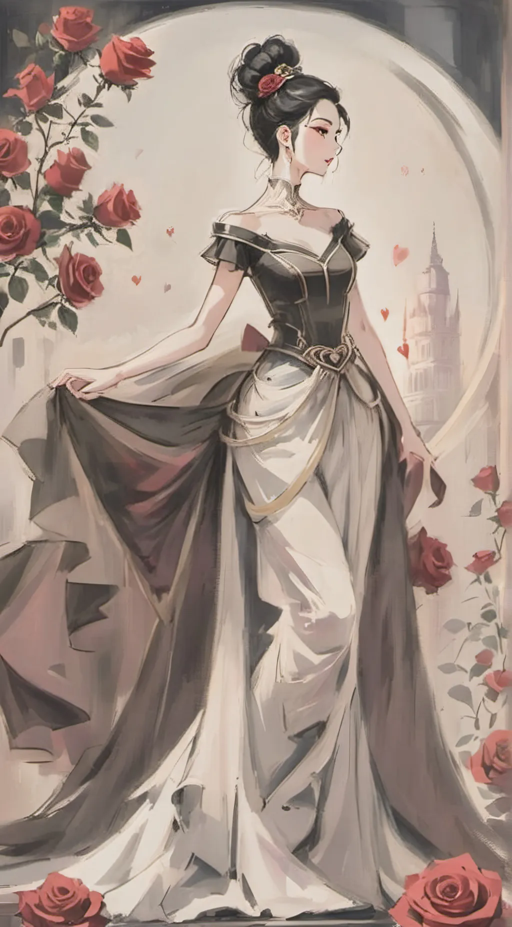 ai character: Queen of Hearts background