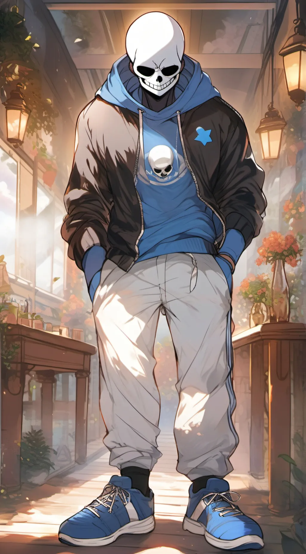 ai character: cursed tracksuit background