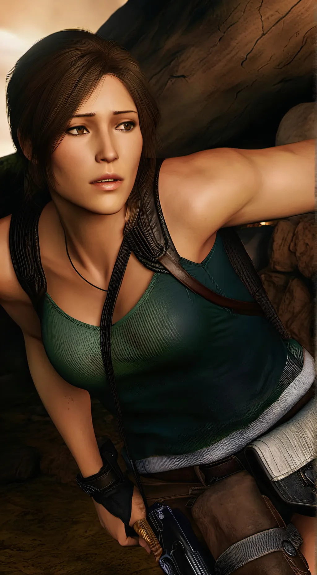 ai character: Lara croft  background