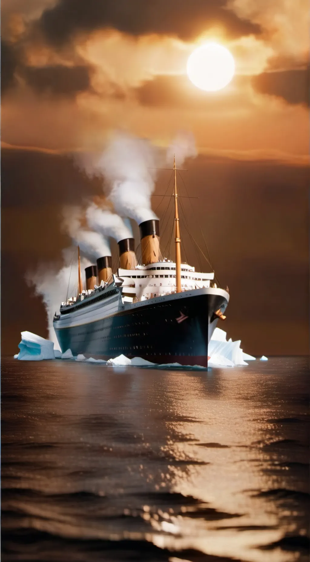 ai character: Iceberg right ahea background