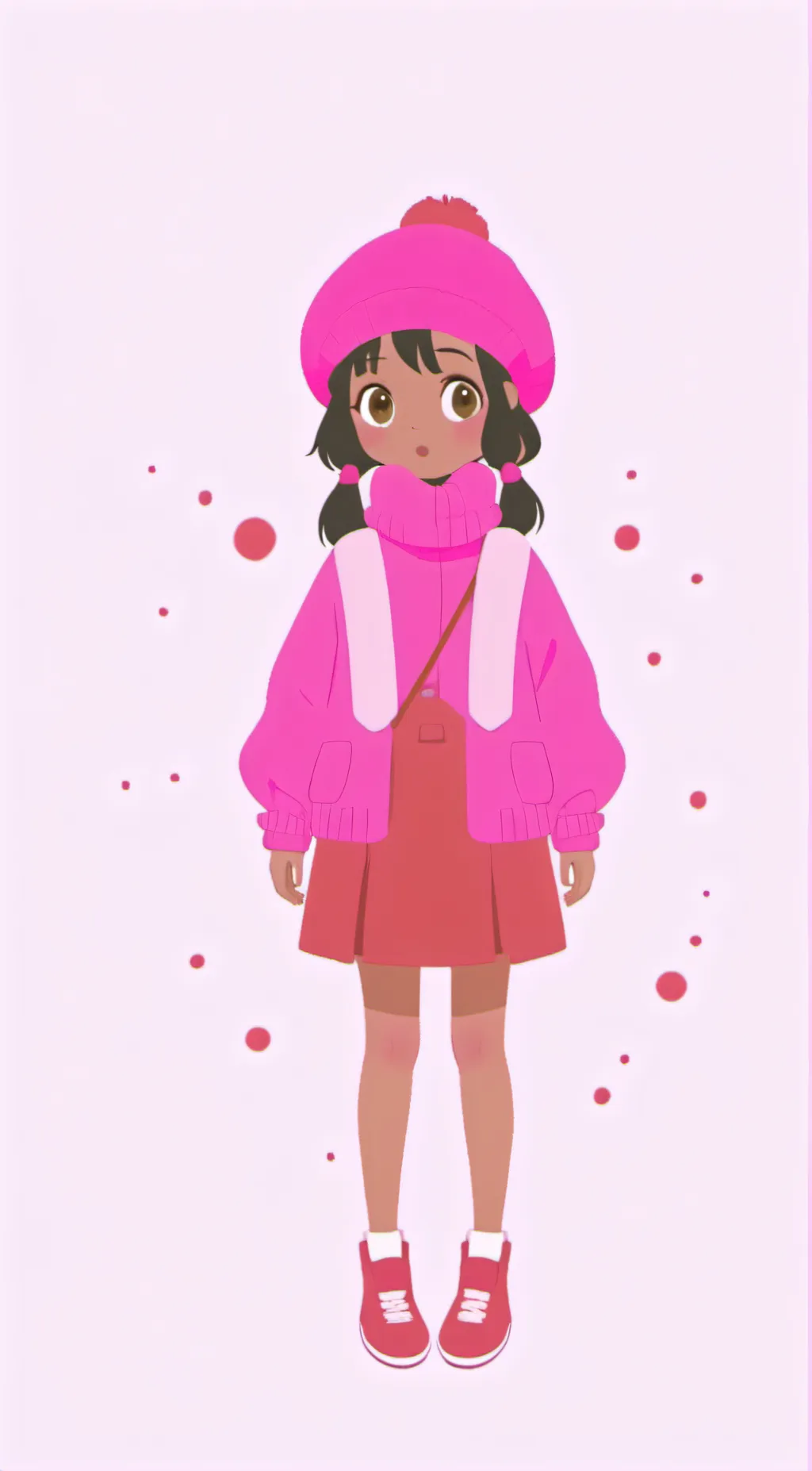 ai character: pink girl background
