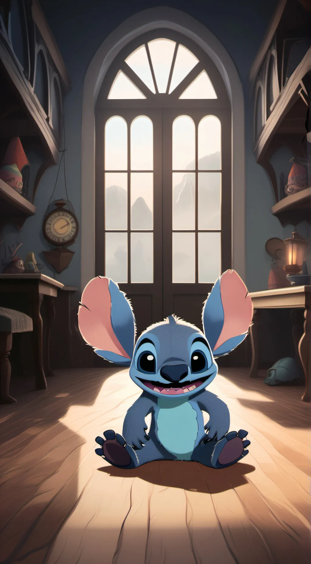 ai character: stitch background