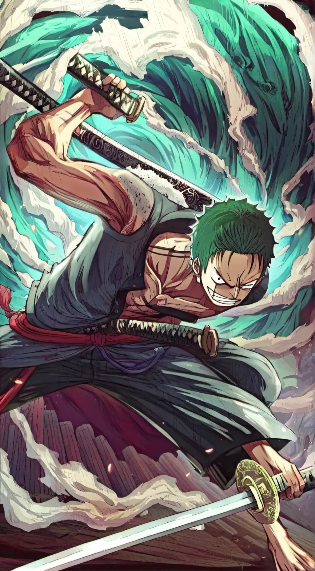 ai character: Zoro  background