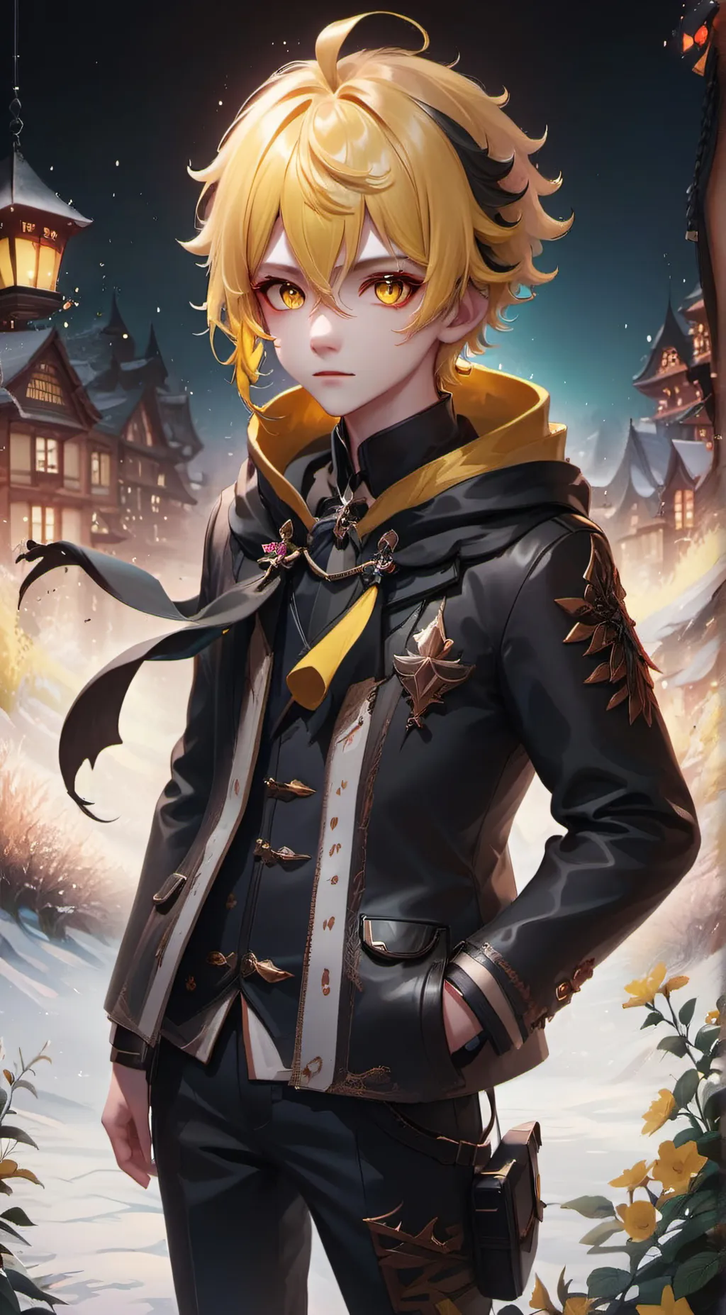 ai character: Denki Kaminari  background