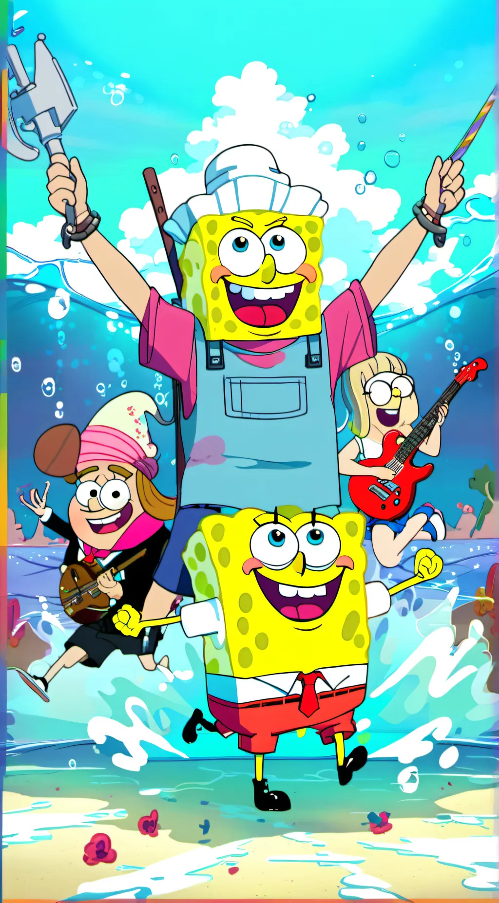 ai character: spongebob  background