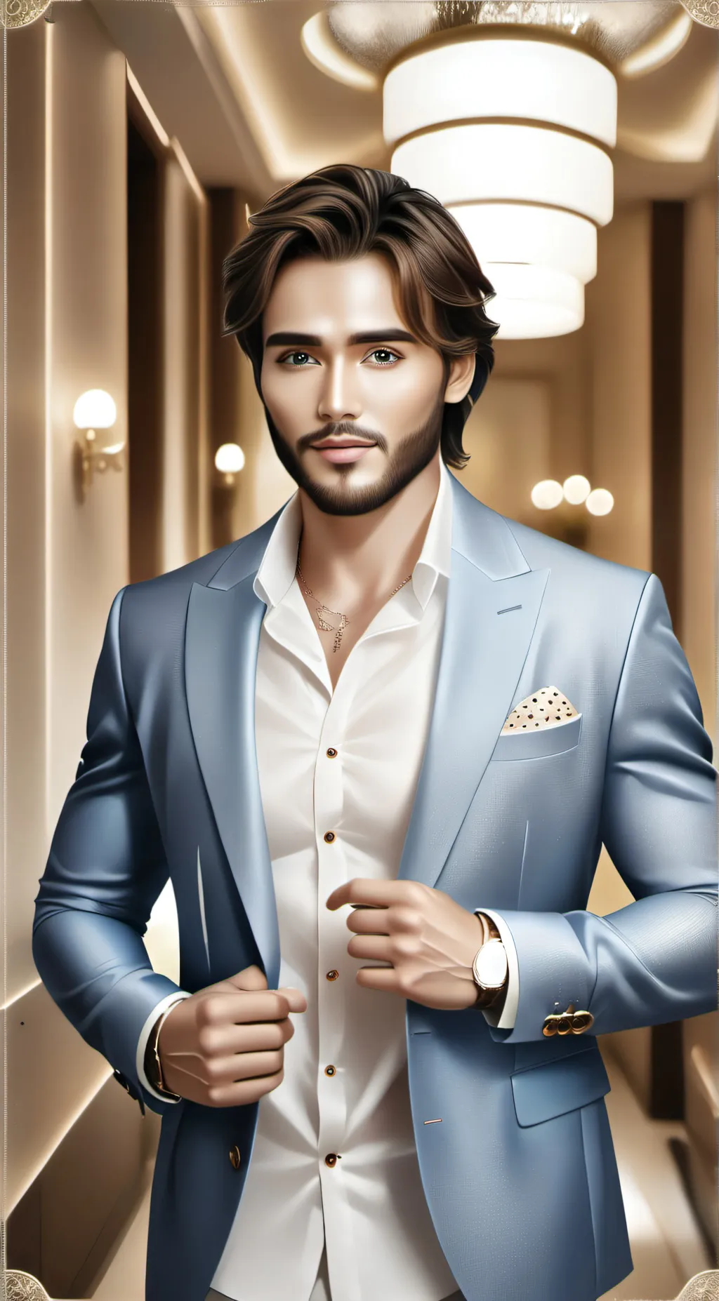 ai character: Perfect man  background