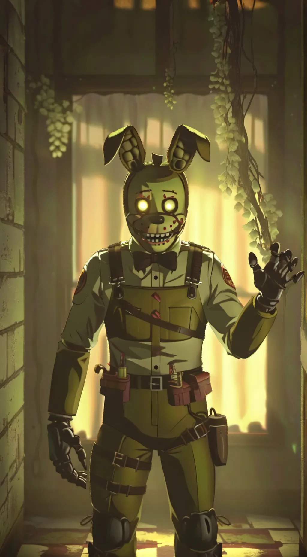 ai character: spring trap  background
