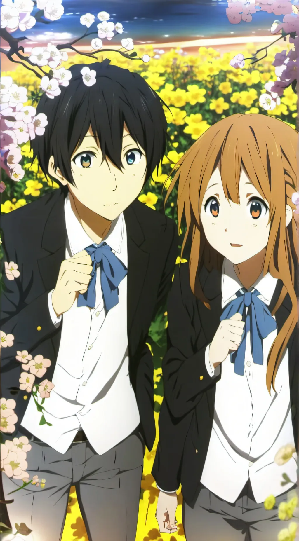 ai character: horimiya fire background