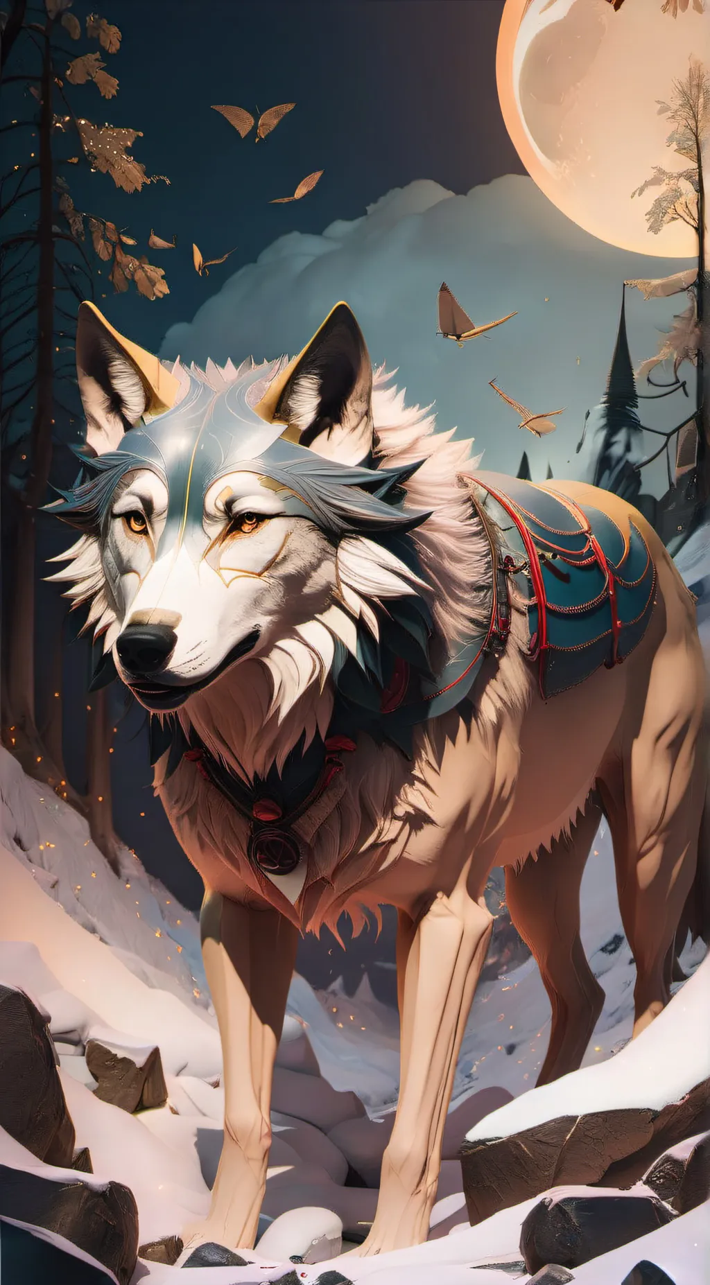 ai character: wolf  background